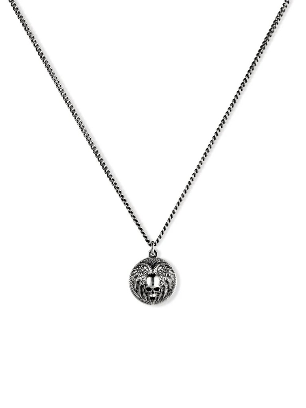 Emanuele Bicocchi Skull Coin Pendant Sterling Silver Necklace Made in Italy